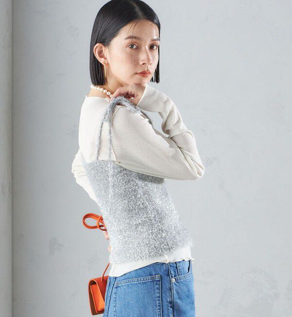 SHIPS for women「〈手洗い可能〉グリッター ラメ ビスチェ 24SS ◇」|ベスト・ジレ|