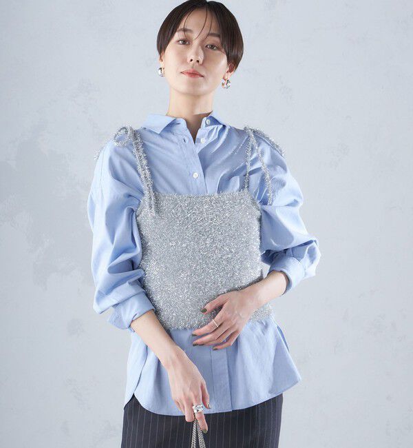 SHIPS for women「〈手洗い可能〉グリッター ラメ ビスチェ 24SS ◇」|ベスト・ジレ|