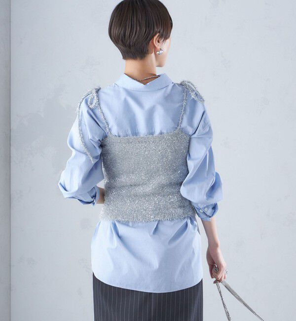 SHIPS for women「〈手洗い可能〉グリッター ラメ ビスチェ 24SS ◇」|ベスト・ジレ|