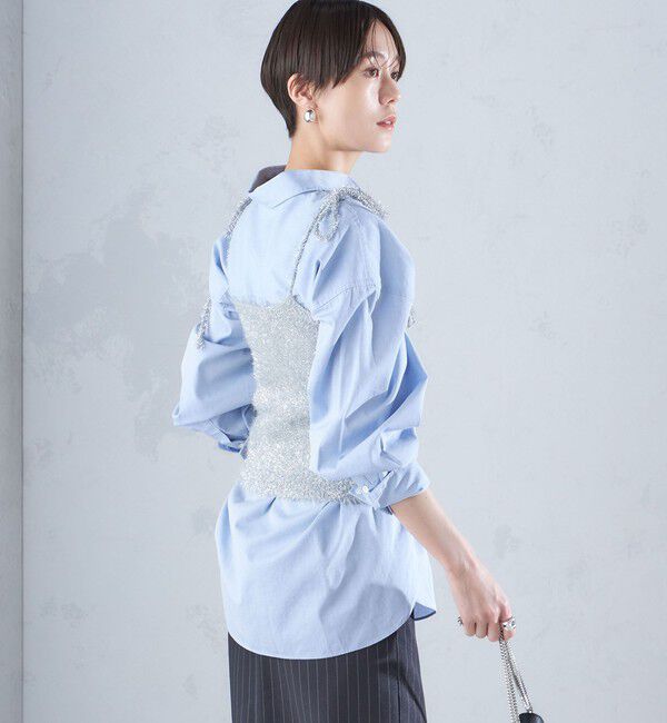 SHIPS for women「〈手洗い可能〉グリッター ラメ ビスチェ 24SS ◇」|ベスト・ジレ|