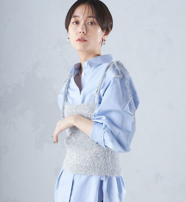 SHIPS for women「〈手洗い可能〉グリッター ラメ ビスチェ 24SS ◇」|ベスト・ジレ|