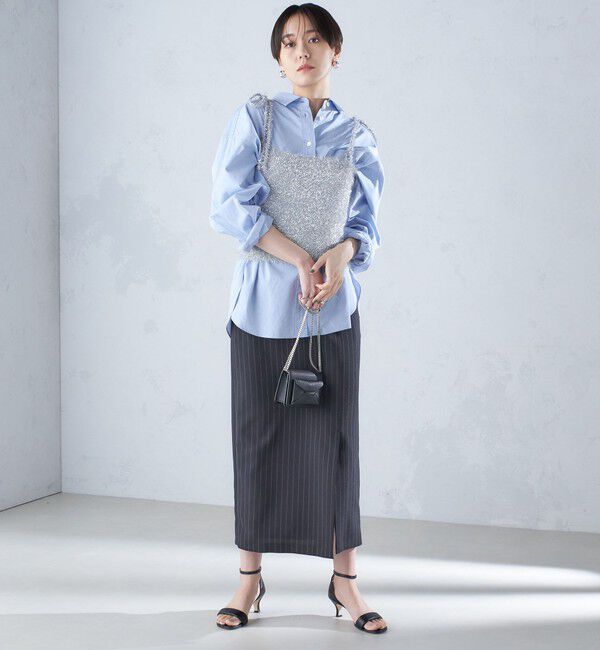 SHIPS for women「〈手洗い可能〉グリッター ラメ ビスチェ 24SS ◇」|ベスト・ジレ|