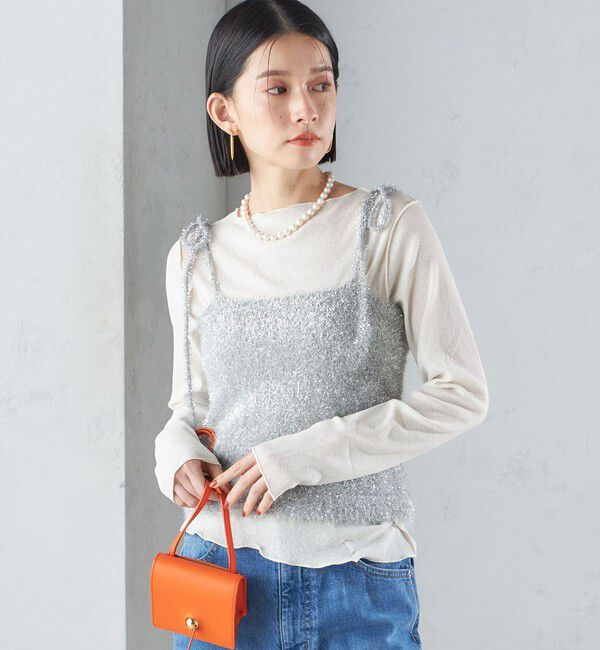 SHIPS for women「〈手洗い可能〉グリッター ラメ ビスチェ 24SS ◇」|ベスト・ジレ|