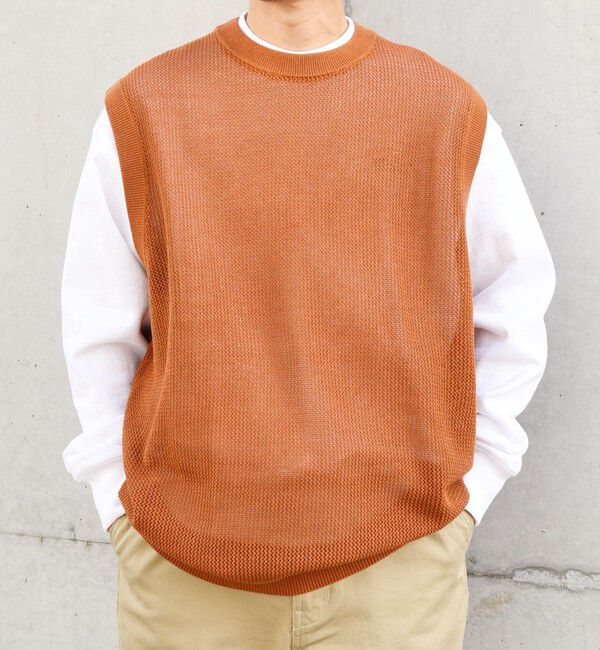 SHIPS any「SHIPS any: 〈洗濯機可能〉シアー ニット クルーネック プルオーバー ベスト◇」|ベスト・ジレ|