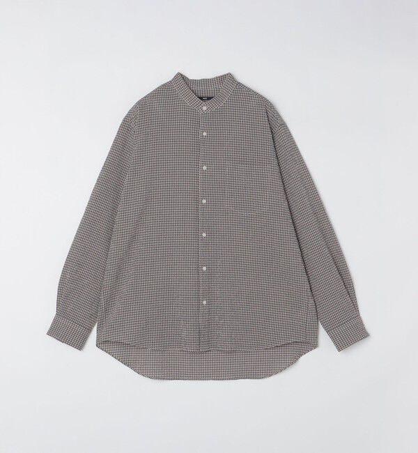 SHIPS「SHIPS: エアー サッカー バンドカラー リラックス 長袖 シャツ〈単色／チェック〉」|シャツ・ブラウス|