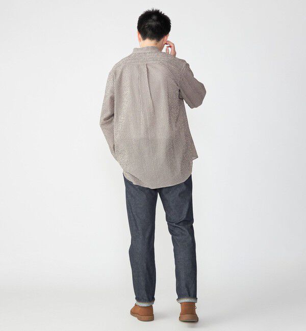 SHIPS「SHIPS: エアー サッカー バンドカラー リラックス 長袖 シャツ〈単色／チェック〉」|シャツ・ブラウス|