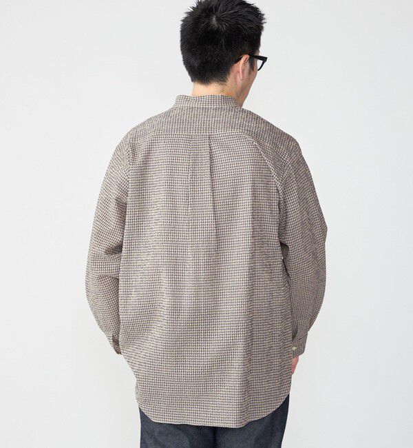 SHIPS「SHIPS: エアー サッカー バンドカラー リラックス 長袖 シャツ〈単色／チェック〉」|シャツ・ブラウス|