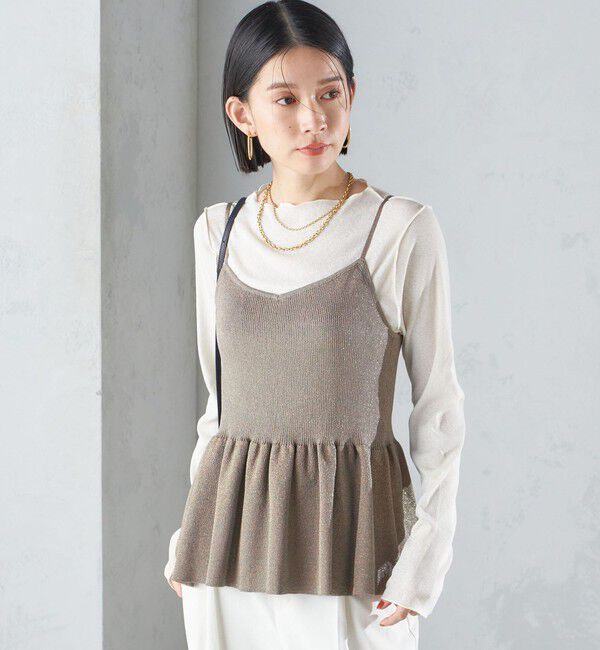 SHIPS for women「*〈手洗い可能〉ラメ ペプラム キャミソール 24SS ◇」|ベスト・ジレ|