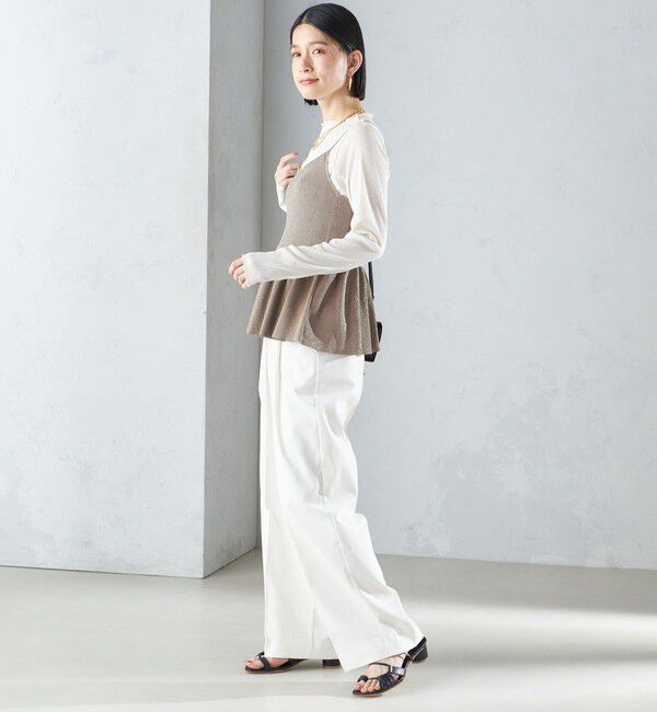 SHIPS for women「*〈手洗い可能〉ラメ ペプラム キャミソール 24SS ◇」|ベスト・ジレ|