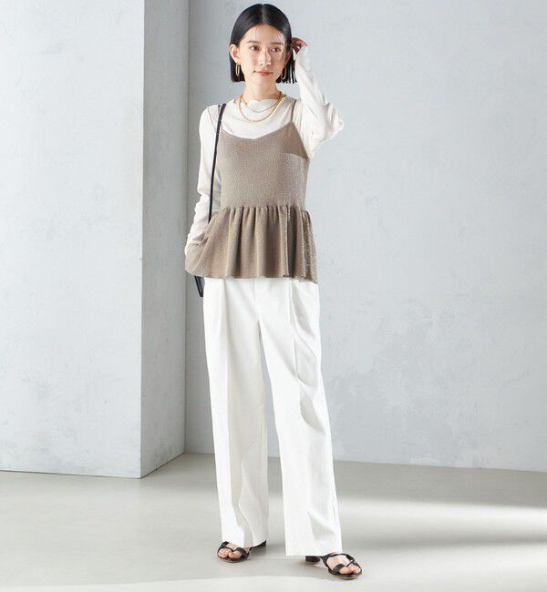 SHIPS for women「*〈手洗い可能〉ラメ ペプラム キャミソール 24SS ◇」|ベスト・ジレ|