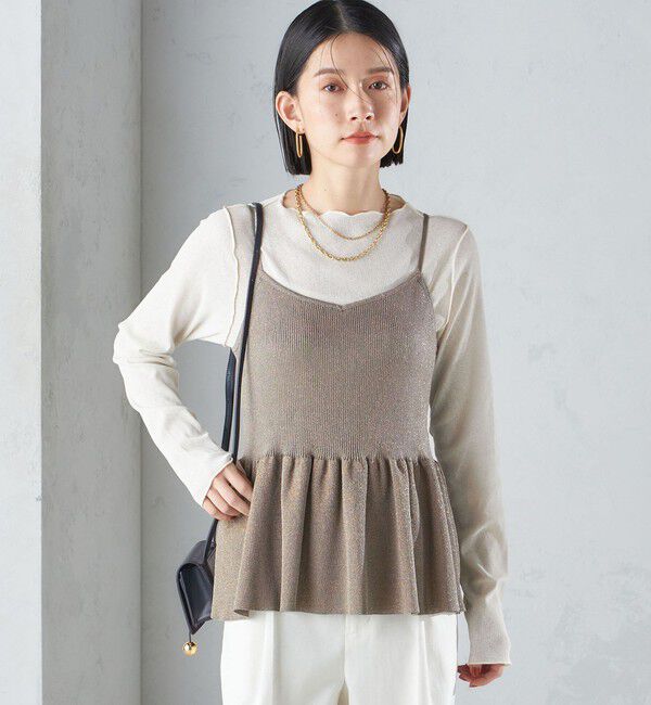 SHIPS for women「*〈手洗い可能〉ラメ ペプラム キャミソール 24SS ◇」|ベスト・ジレ|