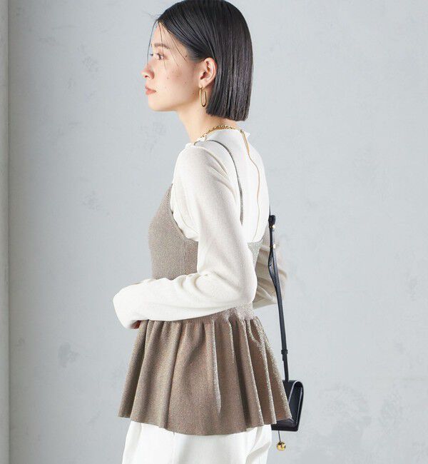 SHIPS for women「*〈手洗い可能〉ラメ ペプラム キャミソール 24SS ◇」|ベスト・ジレ|