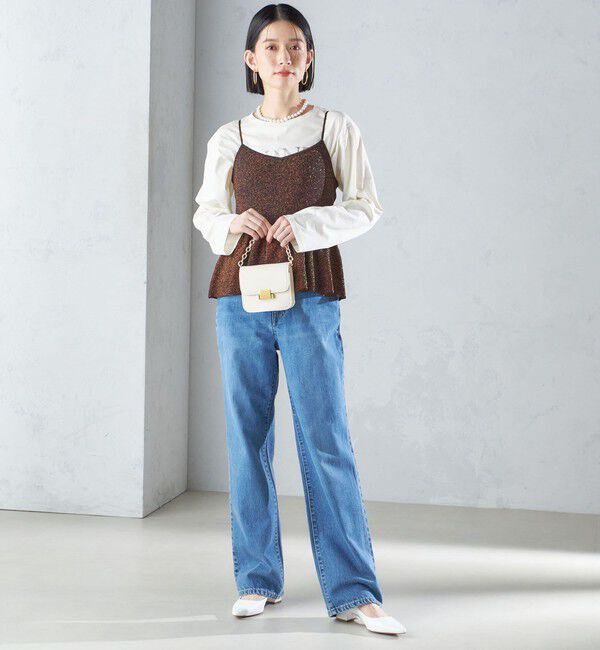 SHIPS for women「*〈手洗い可能〉ラメ ペプラム キャミソール 24SS ◇」|ベスト・ジレ|