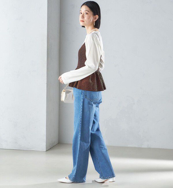 SHIPS for women「*〈手洗い可能〉ラメ ペプラム キャミソール 24SS ◇」|ベスト・ジレ|