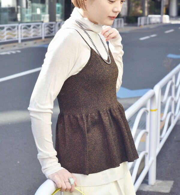 SHIPS for women「*〈手洗い可能〉ラメ ペプラム キャミソール 24SS ◇」|ベスト・ジレ|