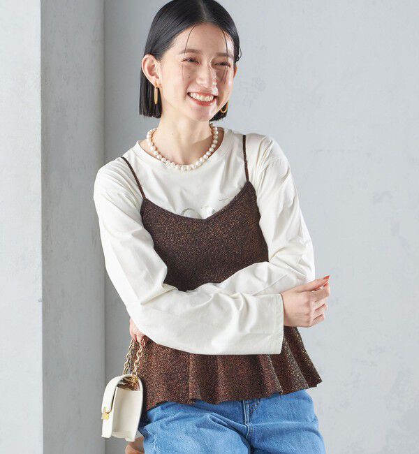 SHIPS for women「*〈手洗い可能〉ラメ ペプラム キャミソール 24SS ◇」|ベスト・ジレ|