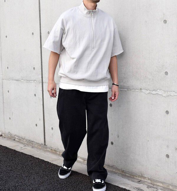 SHIPS any「SHIPS any: COTTON USA ワンポイント ロゴ ハーフジップ Tシャツ◇」|Tシャツ・カットソー|