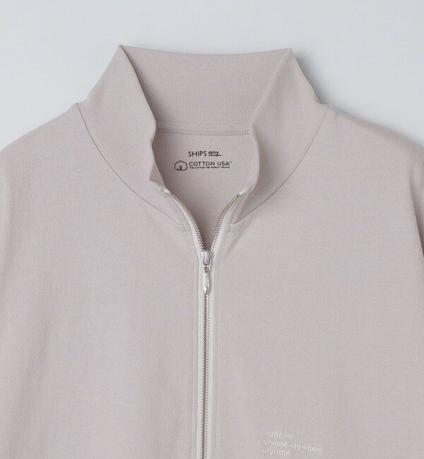 SHIPS any「SHIPS any: COTTON USA ワンポイント ロゴ ハーフジップ Tシャツ◇」|Tシャツ・カットソー|