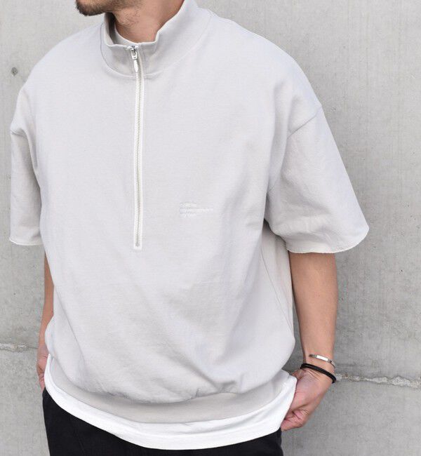 SHIPS any「SHIPS any: COTTON USA ワンポイント ロゴ ハーフジップ Tシャツ◇」|Tシャツ・カットソー|