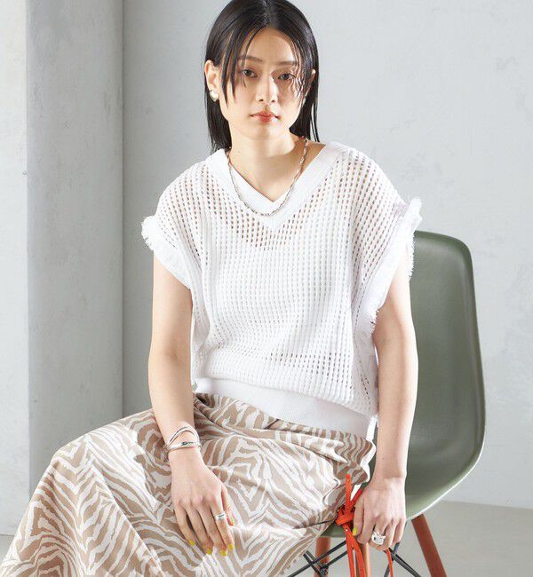 SHIPS for women「〈手洗い可能〉メッシュ 編み 前後 ２WAY ニット ベスト ◇」|ベスト・ジレ|