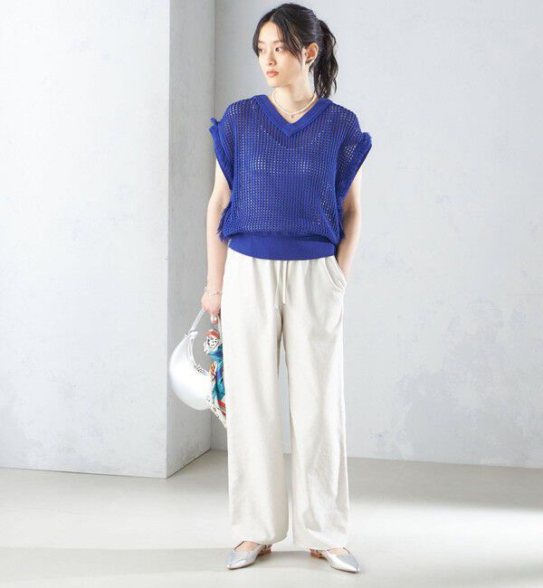 SHIPS for women「〈手洗い可能〉メッシュ 編み 前後 ２WAY ニット ベスト ◇」|ベスト・ジレ|