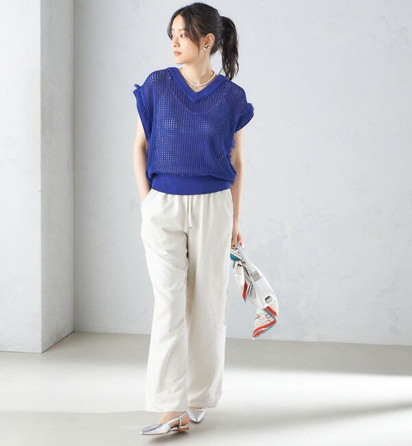 SHIPS for women「〈手洗い可能〉メッシュ 編み 前後 ２WAY ニット ベスト ◇」|ベスト・ジレ|