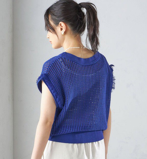 SHIPS for women「〈手洗い可能〉メッシュ 編み 前後 ２WAY ニット ベスト ◇」|ベスト・ジレ|