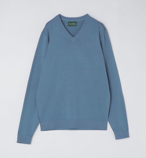 SHIPS「ALANPAINE: 14ゲージ コットン Vネック ニット」|ニット・セーター|ライトブルー