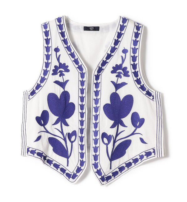 SHIPS Colors 「SHIPS Colors:〈手洗い可能〉エンブロイダリー ベスト」|ベスト・ジレ|