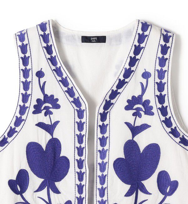 SHIPS Colors 「SHIPS Colors:〈手洗い可能〉エンブロイダリー ベスト」|ベスト・ジレ|