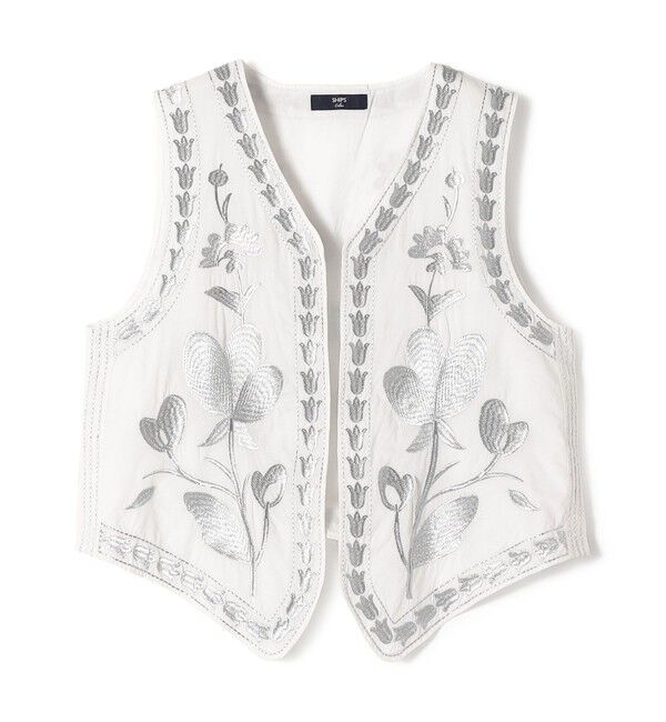 SHIPS Colors 「SHIPS Colors:〈手洗い可能〉エンブロイダリー ベスト」|ベスト・ジレ|