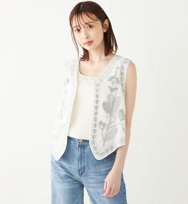 SHIPS Colors 「SHIPS Colors:〈手洗い可能〉エンブロイダリー ベスト」|ベスト・ジレ|