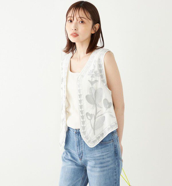 SHIPS Colors 「SHIPS Colors:〈手洗い可能〉エンブロイダリー ベスト」|ベスト・ジレ|