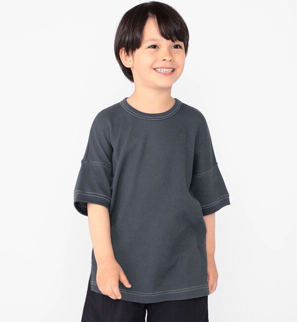 SHIPS KIDS「THYARD:100～125cm / ワッフル 半袖 TEE」|Tシャツ・カットソー|