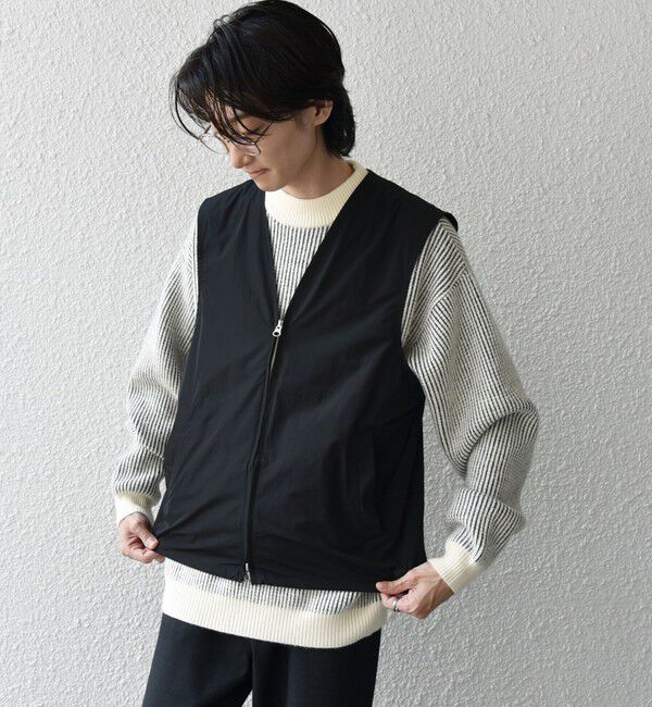 SHIPS any「SHIPS any: 〈洗濯機可能〉ダブルジップ アーバン ベスト［a-nylon］(セットアップ対応)◇」|ベスト・ジレ|