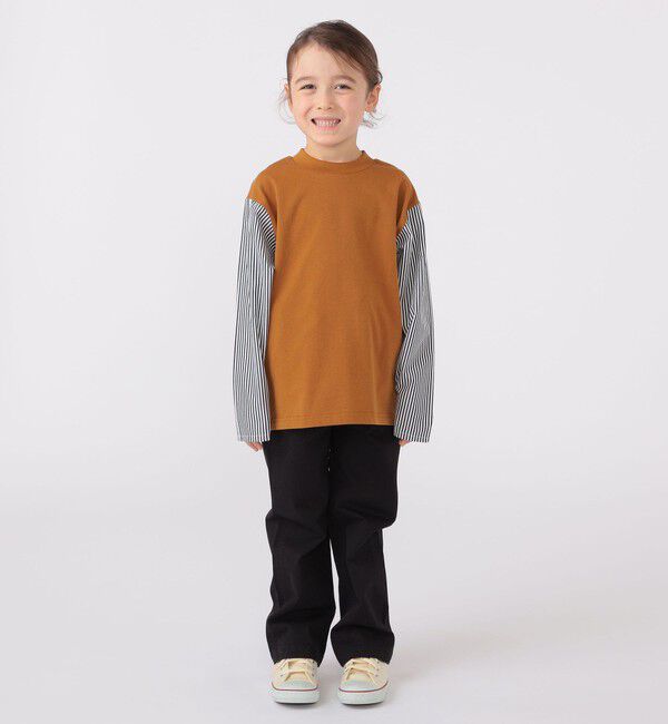 SHIPS KIDS「SHIPS KIDS:100～130cm / パターン 切替 長袖 TEE」|Tシャツ・カットソー|