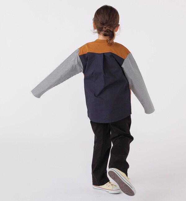 SHIPS KIDS「SHIPS KIDS:100～130cm / パターン 切替 長袖 TEE」|Tシャツ・カットソー|