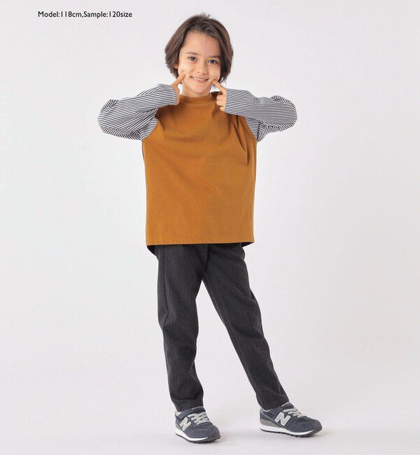 SHIPS KIDS「SHIPS KIDS:100～130cm / パターン 切替 長袖 TEE」|Tシャツ・カットソー|