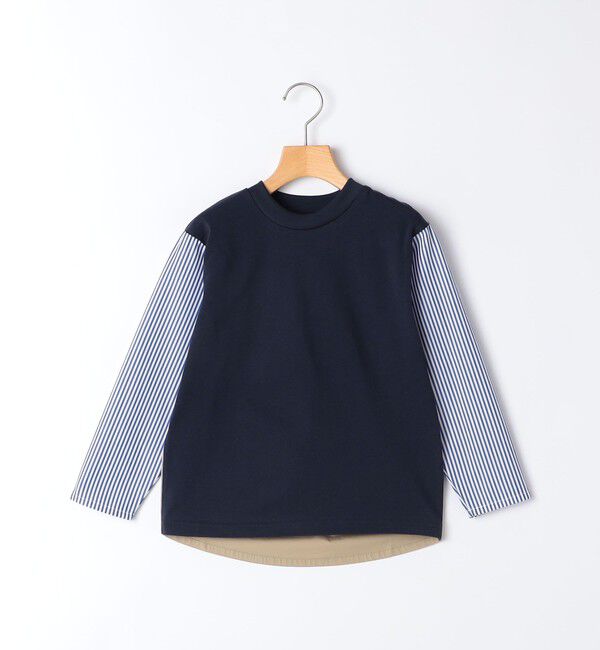 SHIPS KIDS「SHIPS KIDS:100～130cm / パターン 切替 長袖 TEE」|Tシャツ・カットソー|