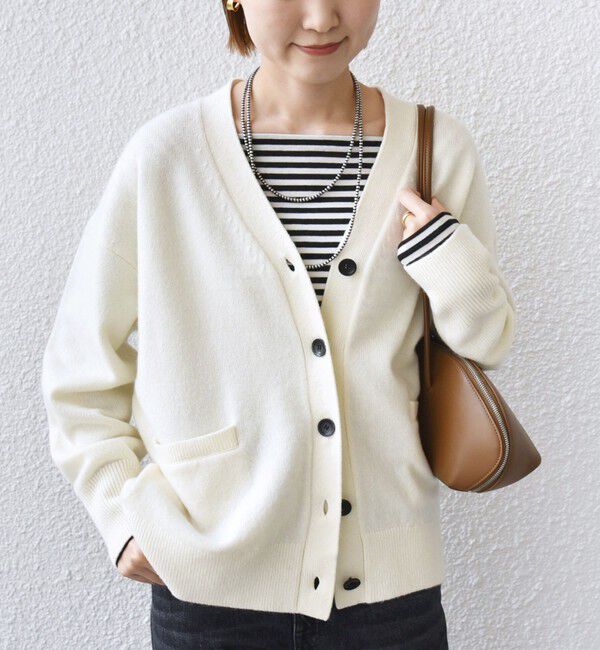 SHIPS for women「〈手洗い可能〉7G ウール カシミヤ Vネック カーディガン」|カーディガン|
