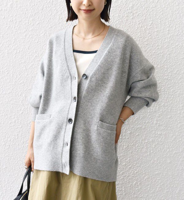 SHIPS for women「〈手洗い可能〉7G ウール カシミヤ Vネック カーディガン」|カーディガン|