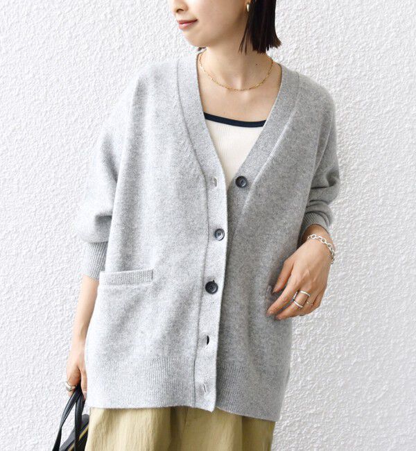 SHIPS for women「〈手洗い可能〉7G ウール カシミヤ Vネック カーディガン」|カーディガン|