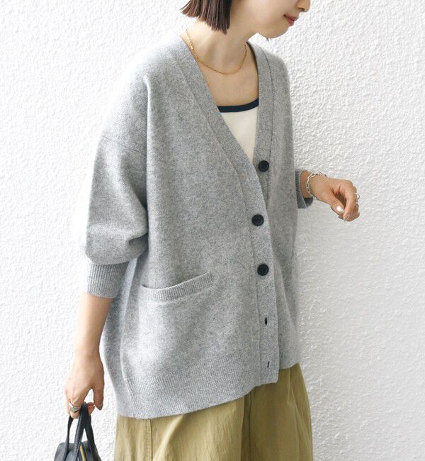 SHIPS for women「〈手洗い可能〉7G ウール カシミヤ Vネック カーディガン」|カーディガン|