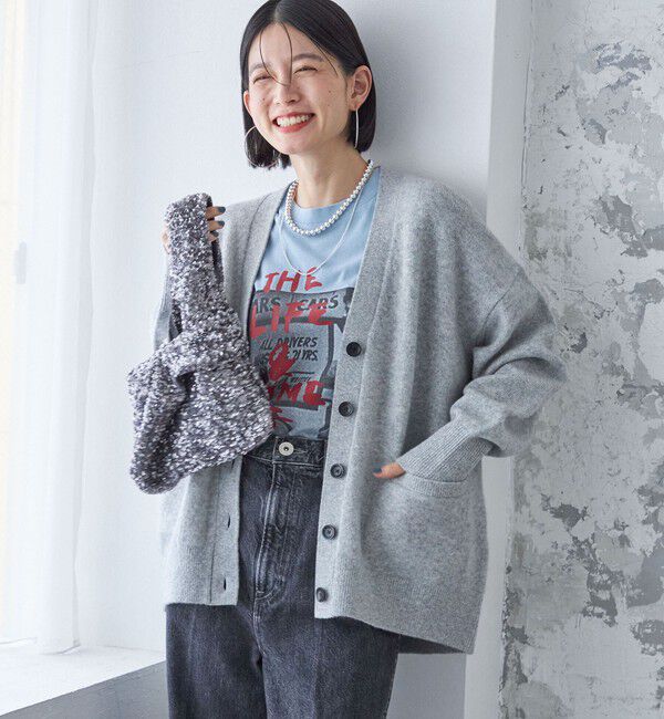 SHIPS for women「〈手洗い可能〉7G ウール カシミヤ Vネック カーディガン」|カーディガン|