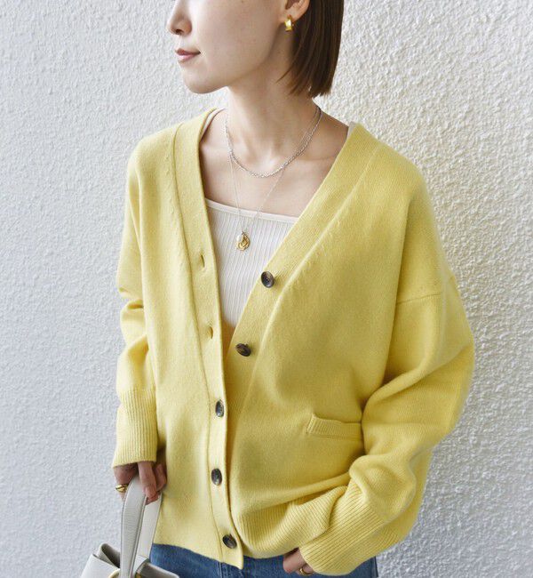 SHIPS for women「〈手洗い可能〉7G ウール カシミヤ Vネック カーディガン」|カーディガン|