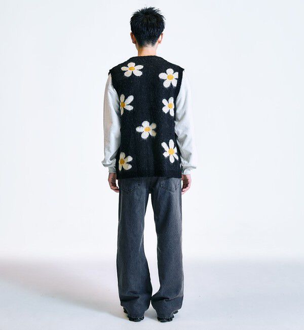 SHIPS「TOWNCRAFT:〈手洗い可能〉ヴィンテージ パターン 総柄 シャギー ニット ベスト」|ベスト・ジレ|