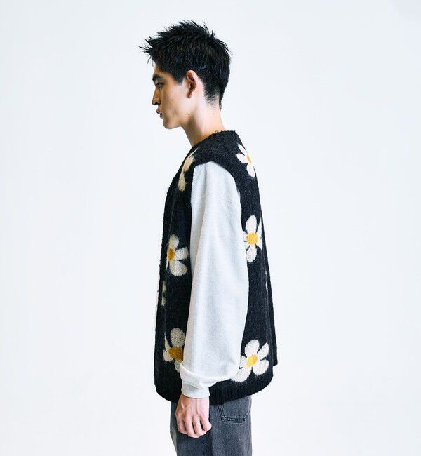 SHIPS「TOWNCRAFT:〈手洗い可能〉ヴィンテージ パターン 総柄 シャギー ニット ベスト」|ベスト・ジレ|