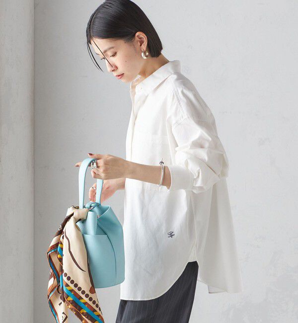 SHIPS for women「〈洗濯機可能〉ピン オックス 刺繍 シャツ」|シャツ・ブラウス|