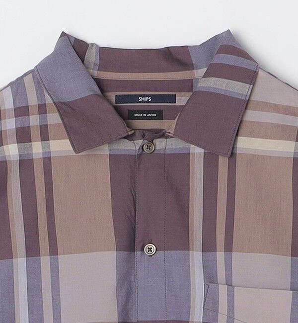 SHIPS「SHIPS: コットン シルク ビッグチェック スクエアカット ウィークエンド シャツ」|シャツ・ブラウス|