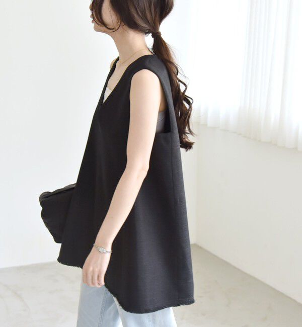 quaranciel「quaranciel: バスケット Aライン フリンジ ベスト」|ベスト・ジレ|